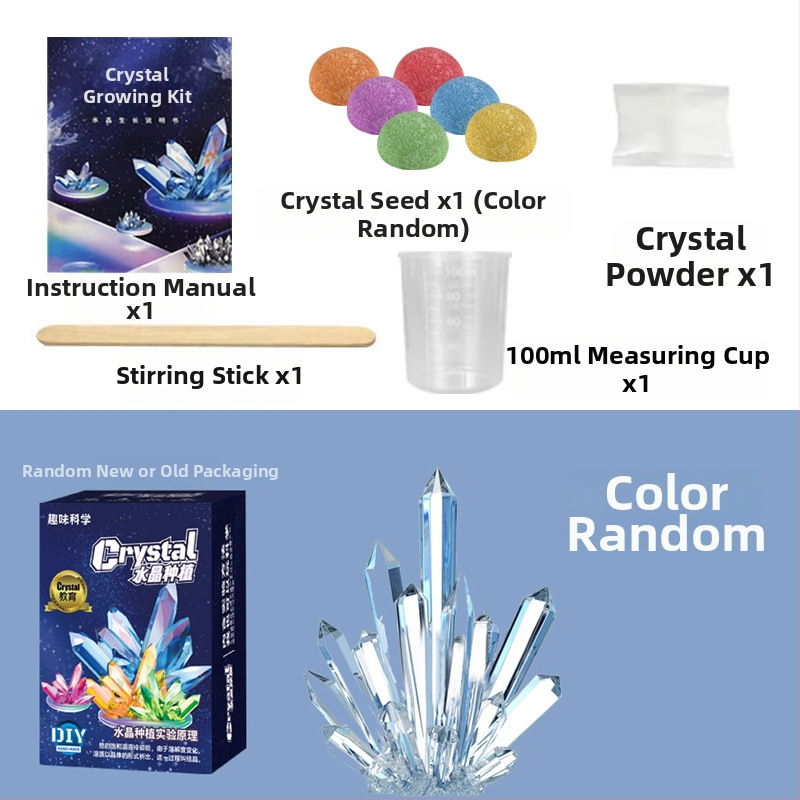 Kristalų auginimo rinkinys vaikams – įdomus mokslinis žaislas, DIY, kristalai, kurie auga patys, dovana, įpakavimas: popierinė dėžutė, nuo 14 metų