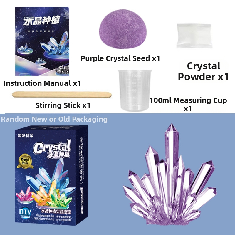 Kristalų auginimo rinkinys vaikams – įdomus mokslinis žaislas, DIY, kristalai, kurie auga patys, dovana, įpakavimas: popierinė dėžutė, nuo 14 metų