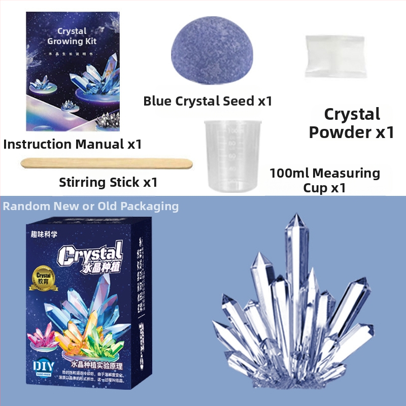 Kristalų auginimo rinkinys vaikams – įdomus mokslinis žaislas, DIY, kristalai, kurie auga patys, dovana, įpakavimas: popierinė dėžutė, nuo 14 metų