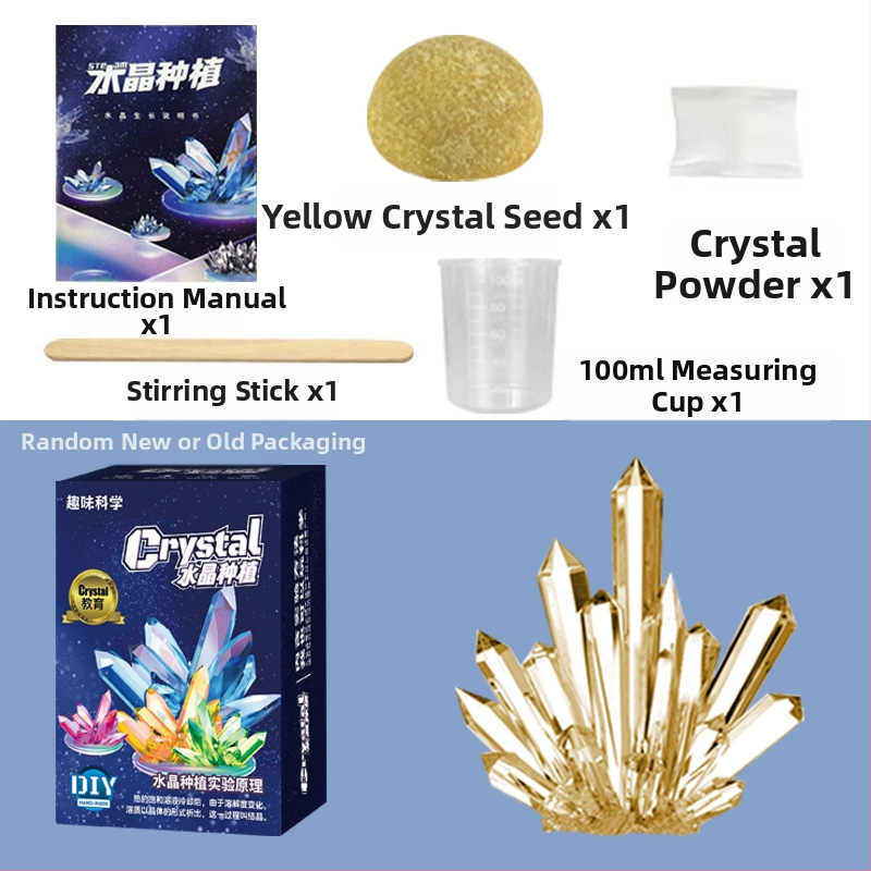 Kristalų auginimo rinkinys vaikams – įdomus mokslinis žaislas, DIY, kristalai, kurie auga patys, dovana, įpakavimas: popierinė dėžutė, nuo 14 metų