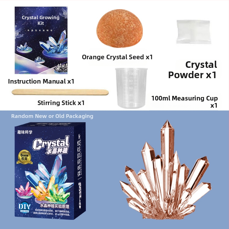 Kristalų auginimo rinkinys vaikams – įdomus mokslinis žaislas, DIY, kristalai, kurie auga patys, dovana, įpakavimas: popierinė dėžutė, nuo 14 metų