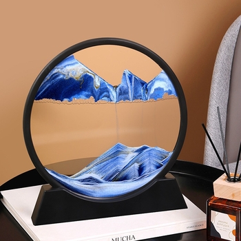 Декоративен 3D пясъчен часовник за дневна стая | Стъкло | Peach Decoration Home