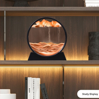Декоративен 3D пясъчен часовник за дневна стая | Стъкло | Peach Decoration Home