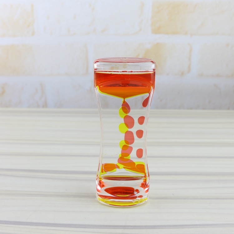 Pješčani sat tajmer, akrilni materijal, dizajn curenja ulja, moderni minimalistički stil, plastika i smola