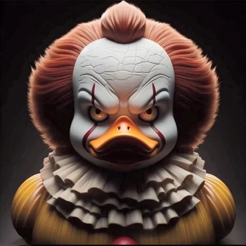 Хелоуин патица статуя - карикатурна изработка от смола, картонена опаковка