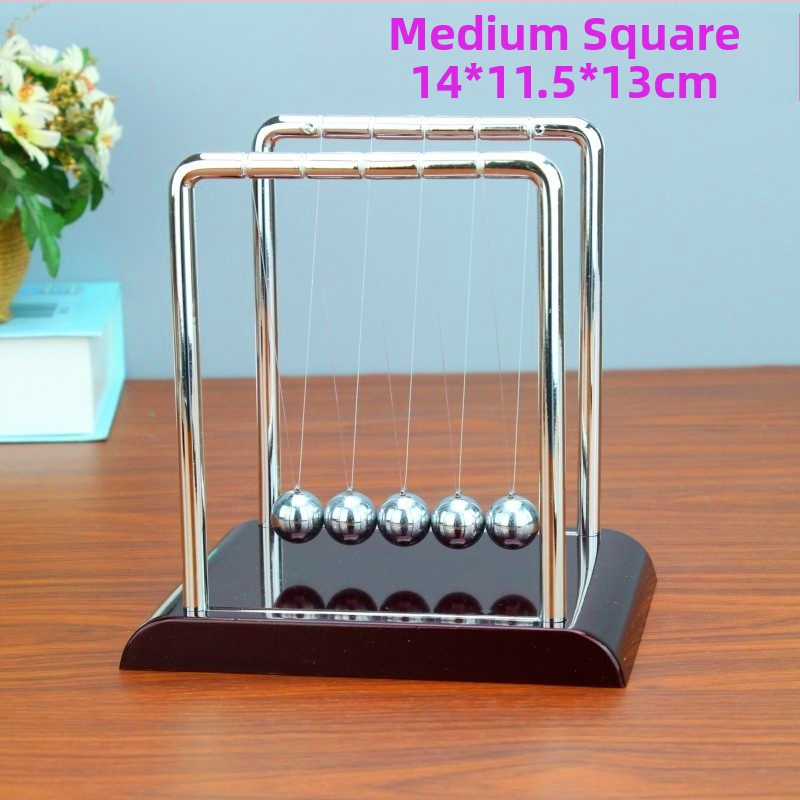 Newton bölcső dekor, fém, elektroplakált felület, kézzel készített, asztali dekoráció