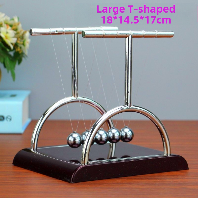 Newton bölcső dekor, fém, elektroplakált felület, kézzel készített, asztali dekoráció