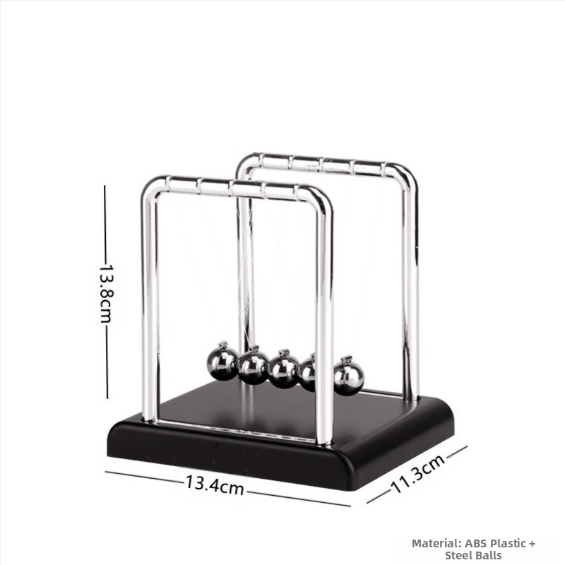 Newton bölcső dekor, fém, elektroplakált felület, kézzel készített, asztali dekoráció