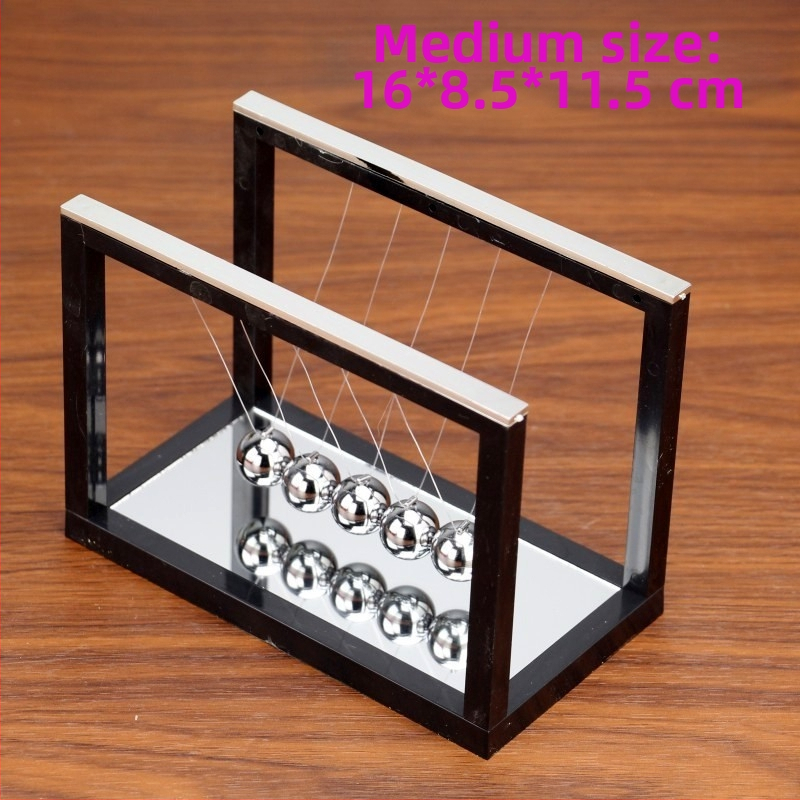 Newton bölcső dekor, fém, elektroplakált felület, kézzel készített, asztali dekoráció