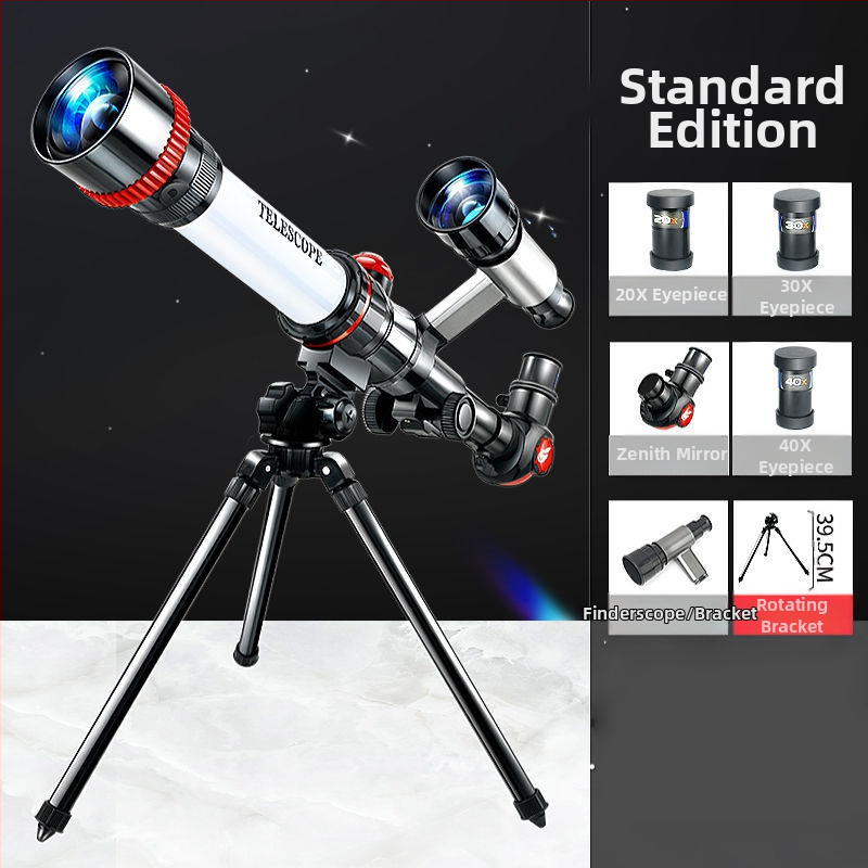 Vaikų įžanginis aukštos raiškos astronominis teleskopas žvaigždžių stebėjimo moksliniam komplektui, 7–14 metų, daugiafunkcis, be elektros