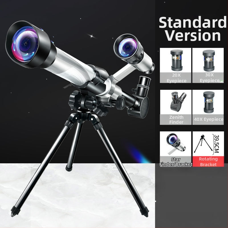 Vaikų įžanginis aukštos raiškos astronominis teleskopas žvaigždžių stebėjimo moksliniam komplektui, 7–14 metų, daugiafunkcis, be elektros