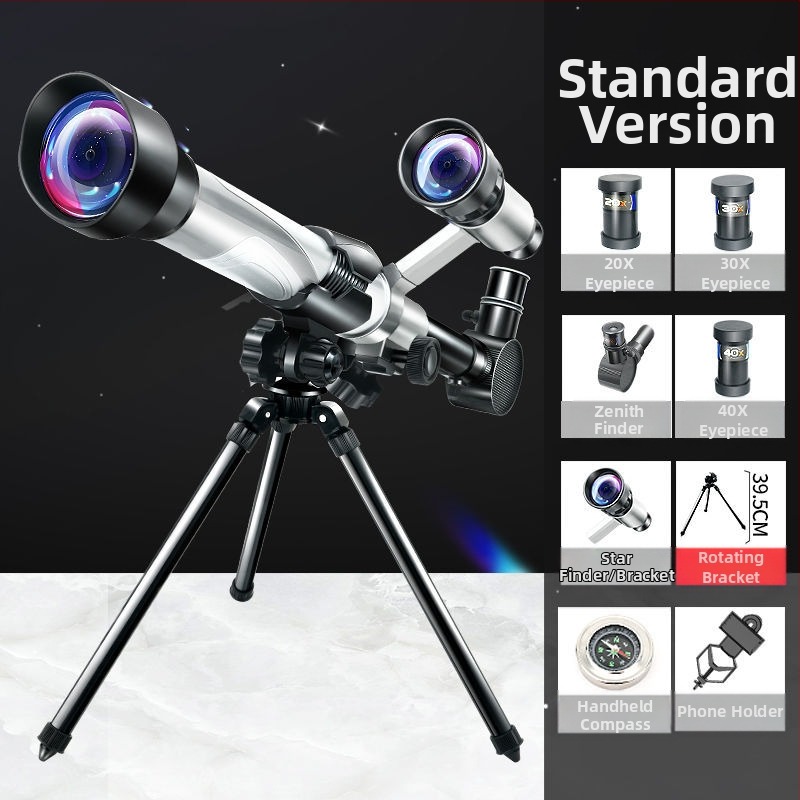 Vaikų įžanginis aukštos raiškos astronominis teleskopas žvaigždžių stebėjimo moksliniam komplektui, 7–14 metų, daugiafunkcis, be elektros