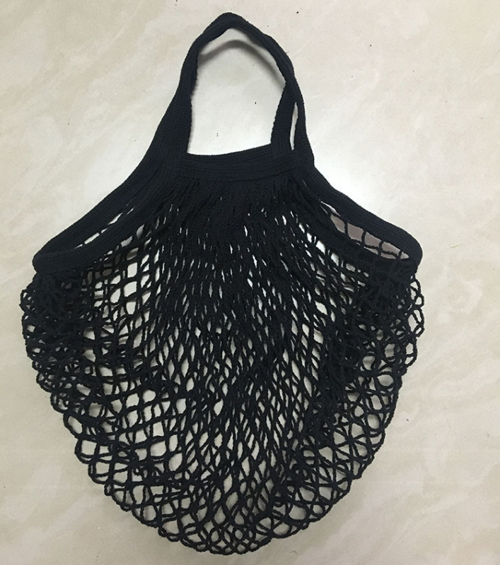 Torba od organskog pamuka s mrežastom dizajnom za voće i povrće, duga ručka, ekološki prihvatljiva, prilagodljiva s tiskom logotipa.