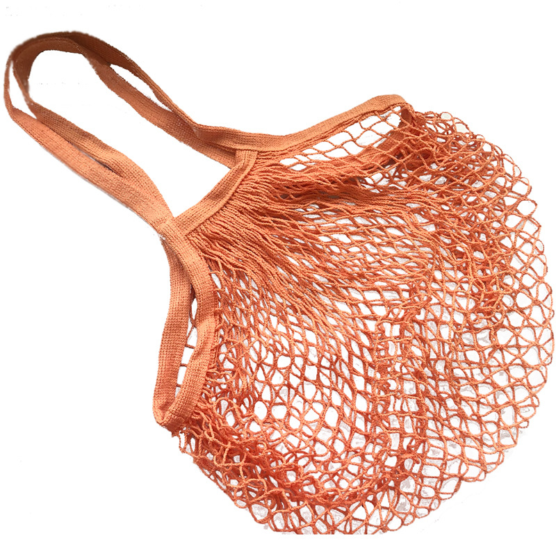 Torba od organskog pamuka s mrežastom dizajnom za voće i povrće, duga ručka, ekološki prihvatljiva, prilagodljiva s tiskom logotipa.