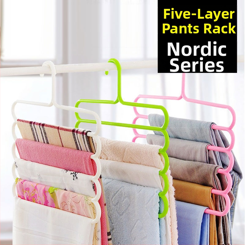 Roostevabast terasest mitmefunktsionaalne viie tasandiline pükste riiul – kaasaegne minimalistlik disain, sobib magamistuppa ja vannituppa, välja antud 2023. aastal