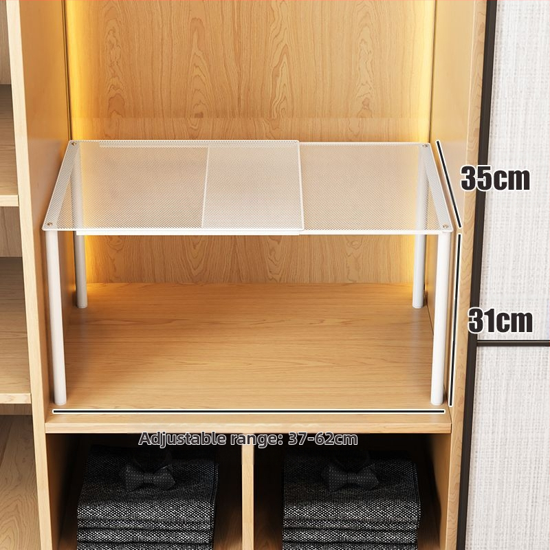 Kinyúló szekrény két polccal ruhatároláshoz – szénacél, egyszerű modern stílus, padlóra szerelés