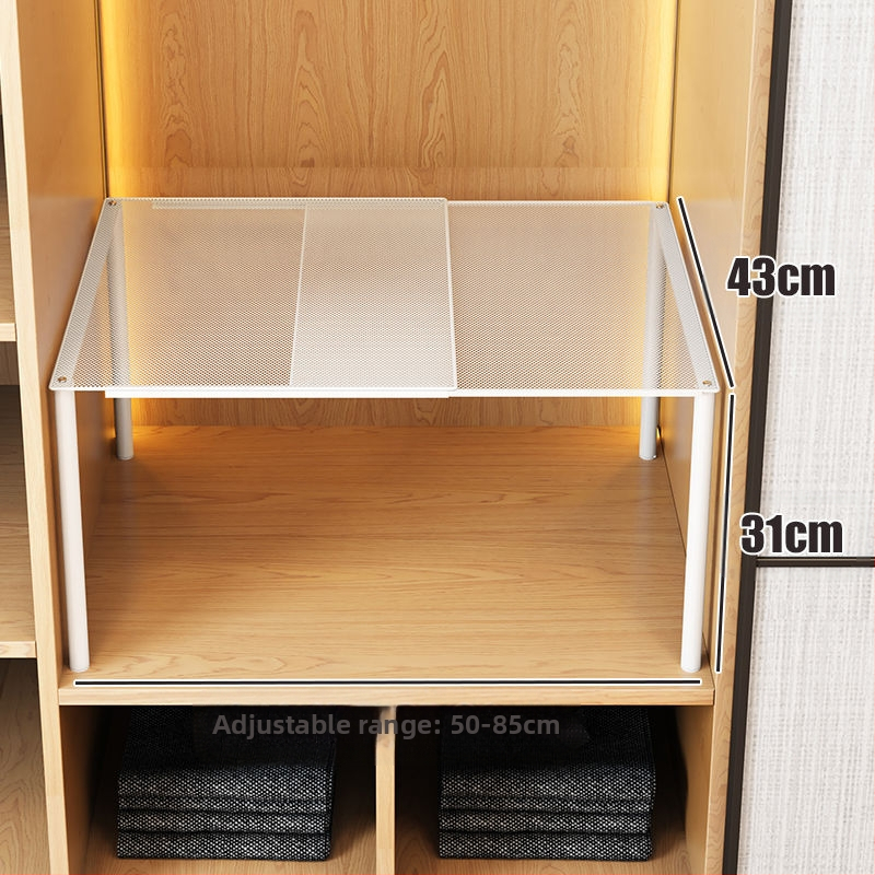 Kinyúló szekrény két polccal ruhatároláshoz – szénacél, egyszerű modern stílus, padlóra szerelés