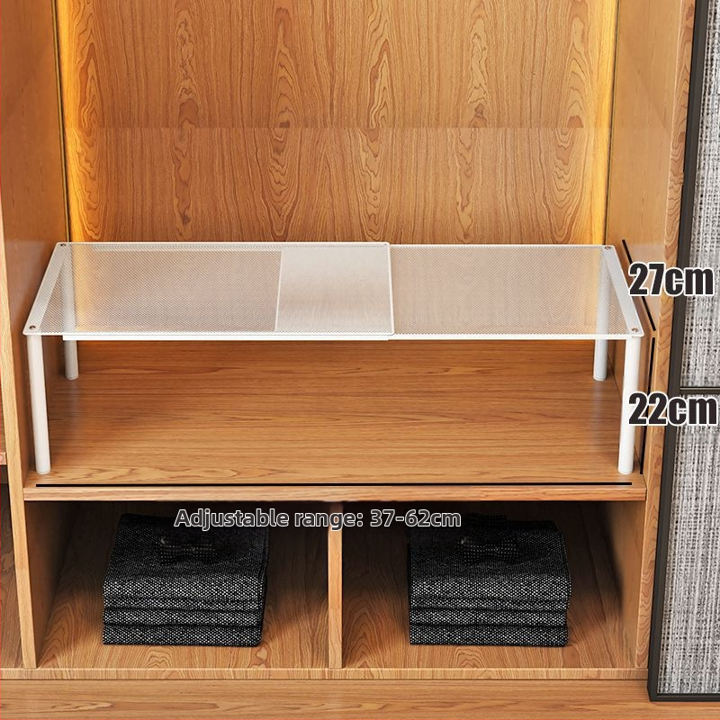 Kinyúló szekrény két polccal ruhatároláshoz – szénacél, egyszerű modern stílus, padlóra szerelés