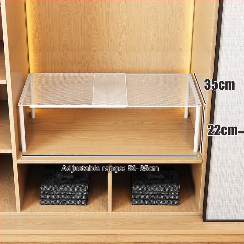 Kinyúló szekrény két polccal ruhatároláshoz – szénacél, egyszerű modern stílus, padlóra szerelés