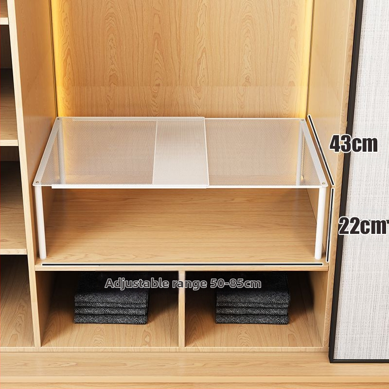 Kinyúló szekrény két polccal ruhatároláshoz – szénacél, egyszerű modern stílus, padlóra szerelés