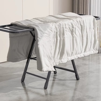 Απλώστρα ρούχων όρθια από ανοξείδωτο ατσάλι, πτυσσόμενη και αναδιπλούμενη, διπλός πόλος, φορητή, μοντέρνο μινιμαλιστικό στυλ