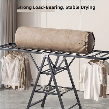 Απλώστρα ρούχων όρθια από ανοξείδωτο ατσάλι, πτυσσόμενη και αναδιπλούμενη, διπλός πόλος, φορητή, μοντέρνο μινιμαλιστικό στυλ