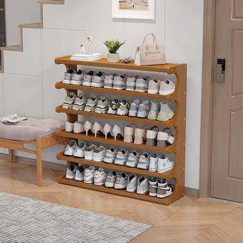 Beltéri cipőállvány, többemeletes, különleges formájú, bejárati tárolásra, modell UXXJ, anyag Nanzhu + sűrű lemez, stílus könnyű luxus, nagy kapacitás