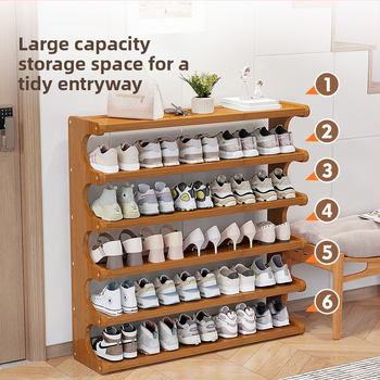 Ράφι παπουτσιών εσωτερικού χώρου, πολυεπίπεδο με ιδιαίτερο σχήμα, αποθήκευση στο χώρο εισόδου, μοντέλο UXXJ, υλικό Nanzhu + πλάκα πυκνότητας, στυλ light luxury, μεγάλος χώρος