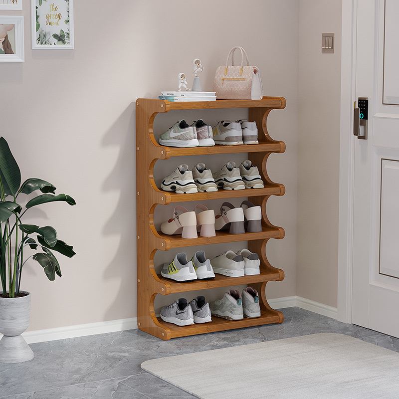 Beltéri cipőállvány, többemeletes, különleges formájú, bejárati tárolásra, modell UXXJ, anyag Nanzhu + sűrű lemez, stílus könnyű luxus, nagy kapacitás