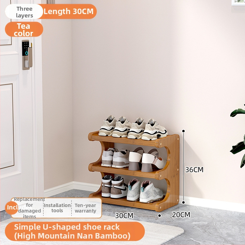 Beltéri cipőállvány, többemeletes, különleges formájú, bejárati tárolásra, modell UXXJ, anyag Nanzhu + sűrű lemez, stílus könnyű luxus, nagy kapacitás