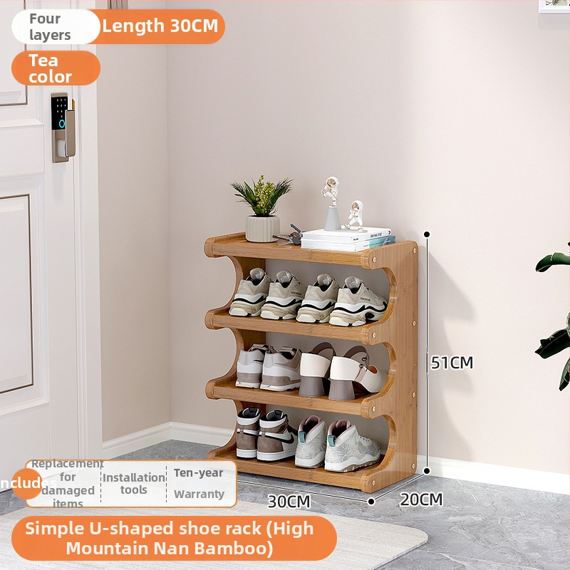 Beltéri cipőállvány, többemeletes, különleges formájú, bejárati tárolásra, modell UXXJ, anyag Nanzhu + sűrű lemez, stílus könnyű luxus, nagy kapacitás