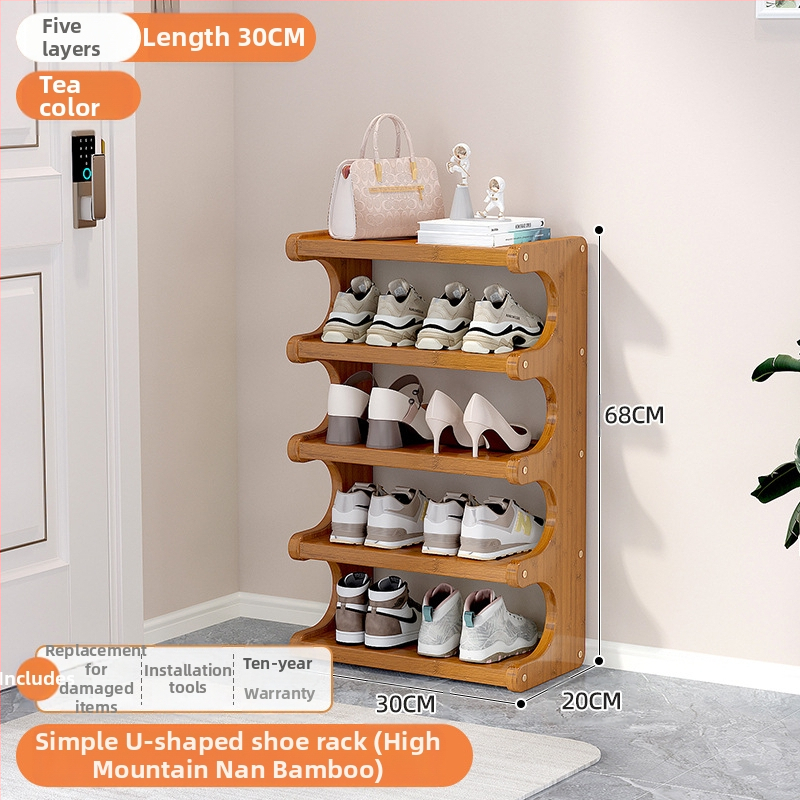 Beltéri cipőállvány, többemeletes, különleges formájú, bejárati tárolásra, modell UXXJ, anyag Nanzhu + sűrű lemez, stílus könnyű luxus, nagy kapacitás