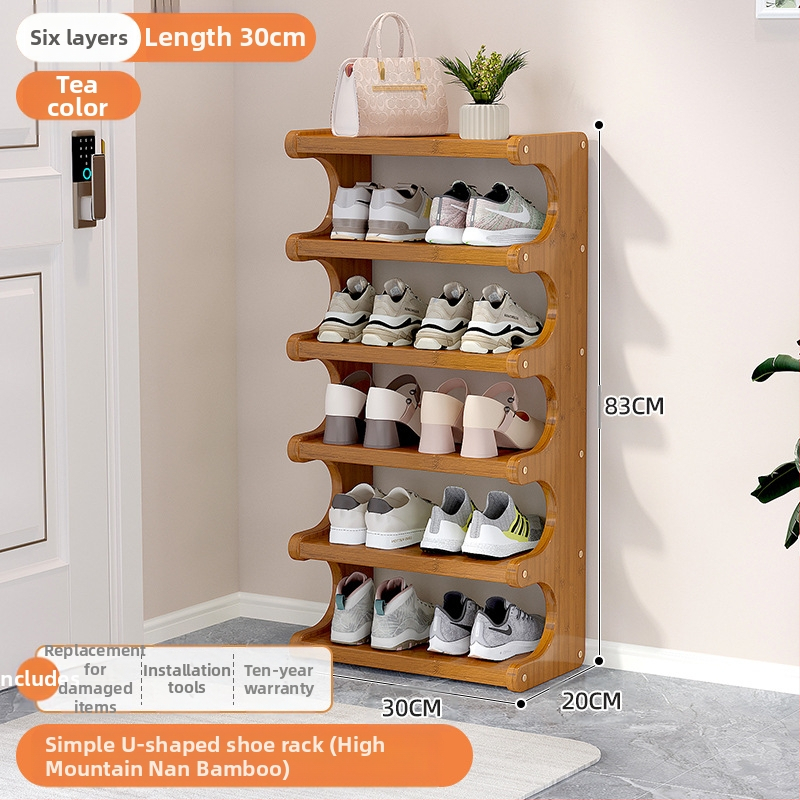 Beltéri cipőállvány, többemeletes, különleges formájú, bejárati tárolásra, modell UXXJ, anyag Nanzhu + sűrű lemez, stílus könnyű luxus, nagy kapacitás