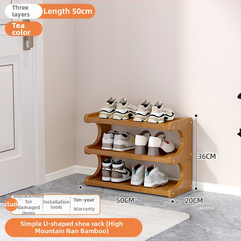 Beltéri cipőállvány, többemeletes, különleges formájú, bejárati tárolásra, modell UXXJ, anyag Nanzhu + sűrű lemez, stílus könnyű luxus, nagy kapacitás