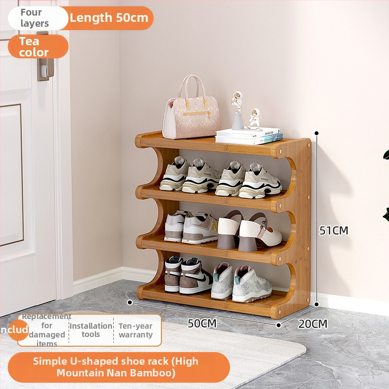 Beltéri cipőállvány, többemeletes, különleges formájú, bejárati tárolásra, modell UXXJ, anyag Nanzhu + sűrű lemez, stílus könnyű luxus, nagy kapacitás