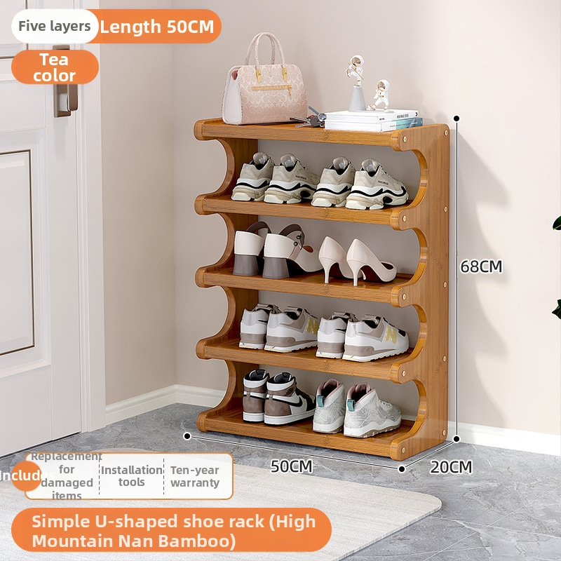 Beltéri cipőállvány, többemeletes, különleges formájú, bejárati tárolásra, modell UXXJ, anyag Nanzhu + sűrű lemez, stílus könnyű luxus, nagy kapacitás