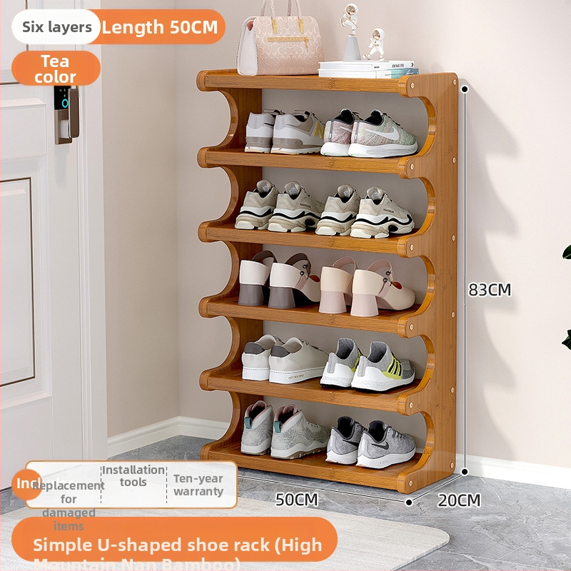 Beltéri cipőállvány, többemeletes, különleges formájú, bejárati tárolásra, modell UXXJ, anyag Nanzhu + sűrű lemez, stílus könnyű luxus, nagy kapacitás