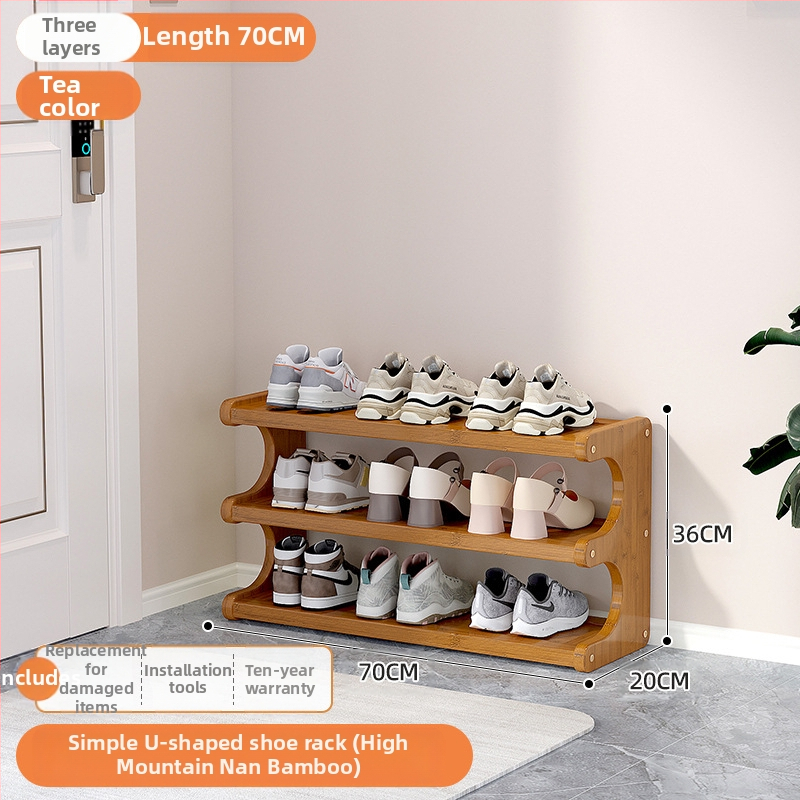 Beltéri cipőállvány, többemeletes, különleges formájú, bejárati tárolásra, modell UXXJ, anyag Nanzhu + sűrű lemez, stílus könnyű luxus, nagy kapacitás