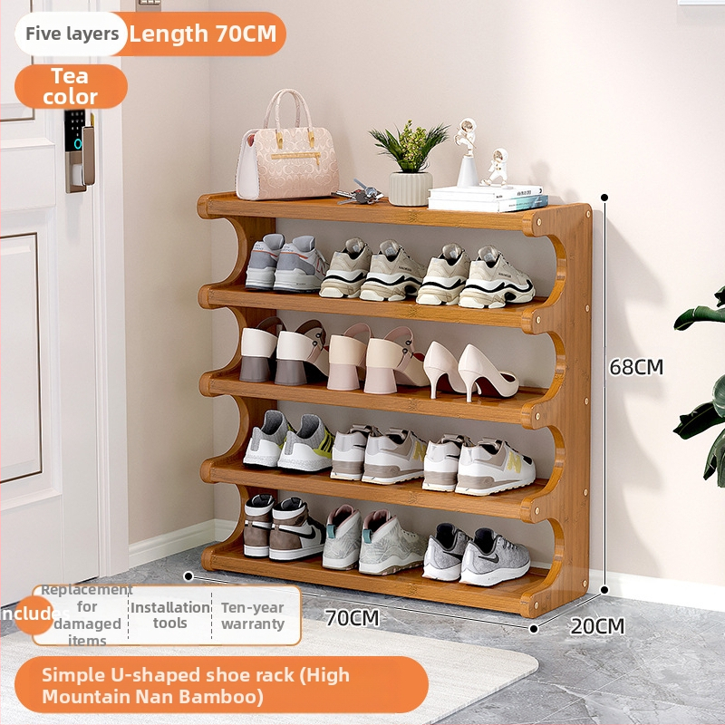 Beltéri cipőállvány, többemeletes, különleges formájú, bejárati tárolásra, modell UXXJ, anyag Nanzhu + sűrű lemez, stílus könnyű luxus, nagy kapacitás