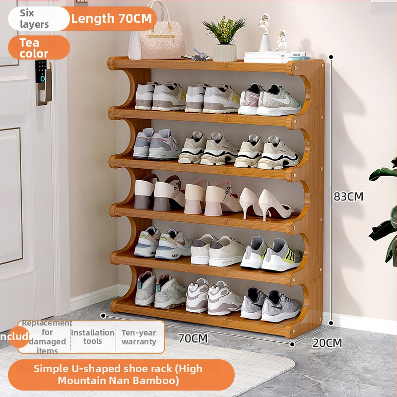 Beltéri cipőállvány, többemeletes, különleges formájú, bejárati tárolásra, modell UXXJ, anyag Nanzhu + sűrű lemez, stílus könnyű luxus, nagy kapacitás