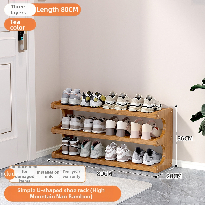 Beltéri cipőállvány, többemeletes, különleges formájú, bejárati tárolásra, modell UXXJ, anyag Nanzhu + sűrű lemez, stílus könnyű luxus, nagy kapacitás