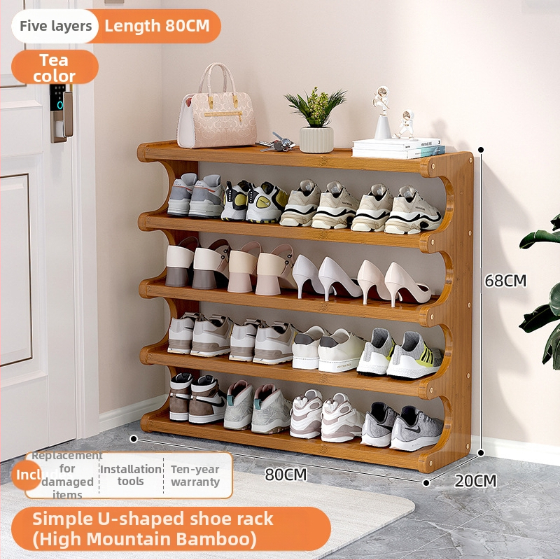 Beltéri cipőállvány, többemeletes, különleges formájú, bejárati tárolásra, modell UXXJ, anyag Nanzhu + sűrű lemez, stílus könnyű luxus, nagy kapacitás