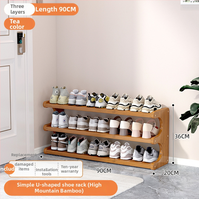 Beltéri cipőállvány, többemeletes, különleges formájú, bejárati tárolásra, modell UXXJ, anyag Nanzhu + sűrű lemez, stílus könnyű luxus, nagy kapacitás