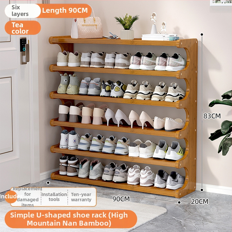 Beltéri cipőállvány, többemeletes, különleges formájú, bejárati tárolásra, modell UXXJ, anyag Nanzhu + sűrű lemez, stílus könnyű luxus, nagy kapacitás