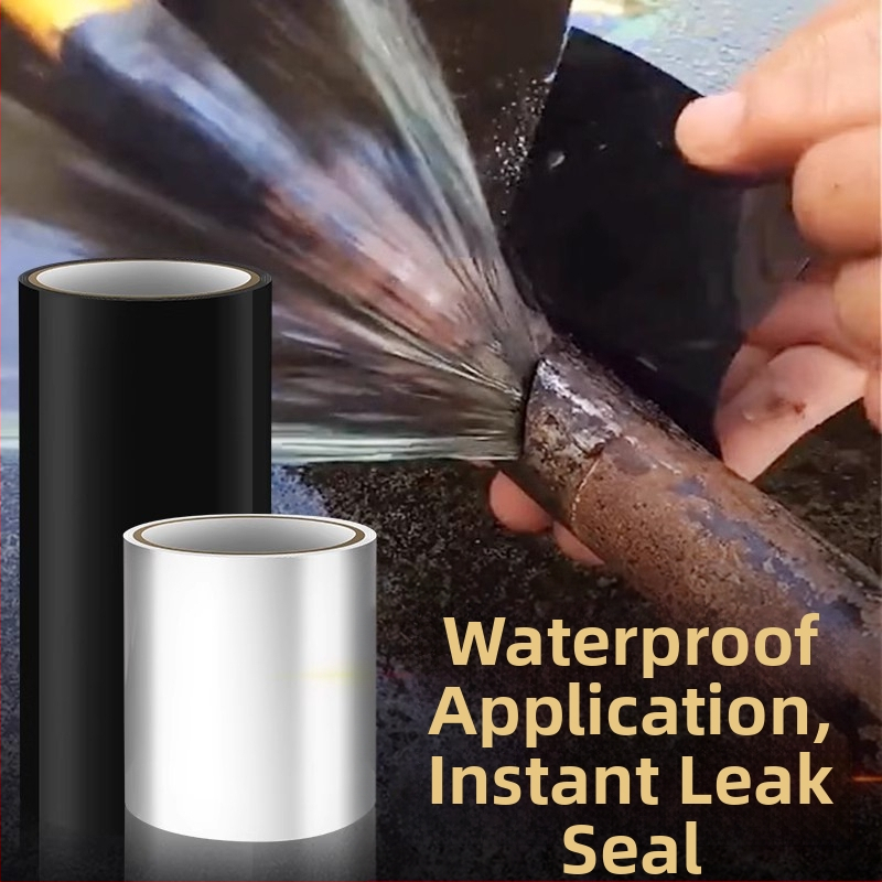 Водоустойчива лента за ремонт на течове за PVC тръби, за баня и кухня, слоеста ролна лента, удължение 500%, хартиено ядро, силно водоустойчиво лепило