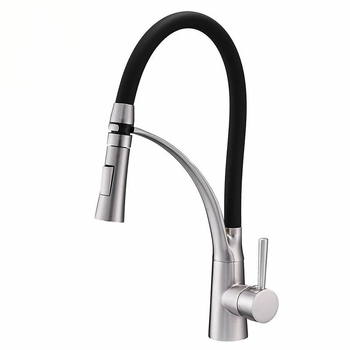 Kuchynský miešací kohút na horúcu a studenú vodu, meď, brúsený povrch, keramický diskový ventil, zvislá inštalácia, model 7664, WANFAN