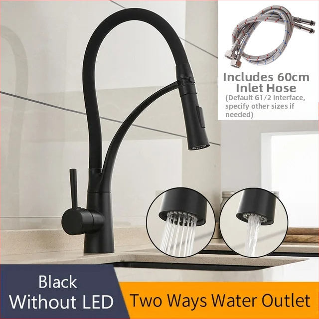 Kuchynský miešací kohút na horúcu a studenú vodu, meď, brúsený povrch, keramický diskový ventil, zvislá inštalácia, model 7664, WANFAN