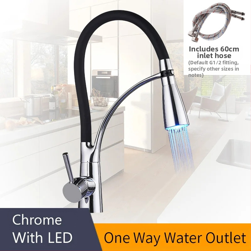 Kuchynský miešací kohút na horúcu a studenú vodu, meď, brúsený povrch, keramický diskový ventil, zvislá inštalácia, model 7664, WANFAN