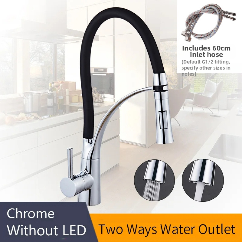 Kuchynský miešací kohút na horúcu a studenú vodu, meď, brúsený povrch, keramický diskový ventil, zvislá inštalácia, model 7664, WANFAN