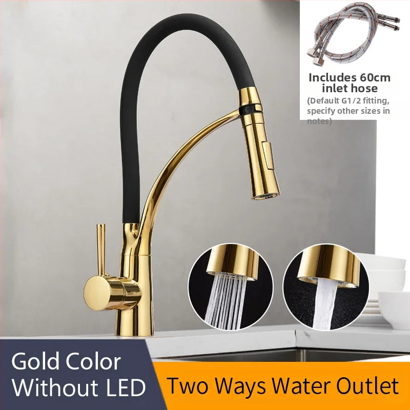 Kuchynský miešací kohút na horúcu a studenú vodu, meď, brúsený povrch, keramický diskový ventil, zvislá inštalácia, model 7664, WANFAN